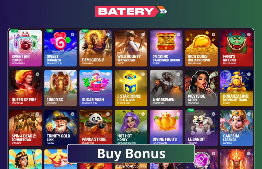Play Buy Bonus on Batery Bet India